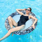 Inflatable Pool Float  Pool Lounger Chair for mature-themeds  Fabric Covered mature-themed Pool Floats for Lake Beach Floaties(Blue & White)