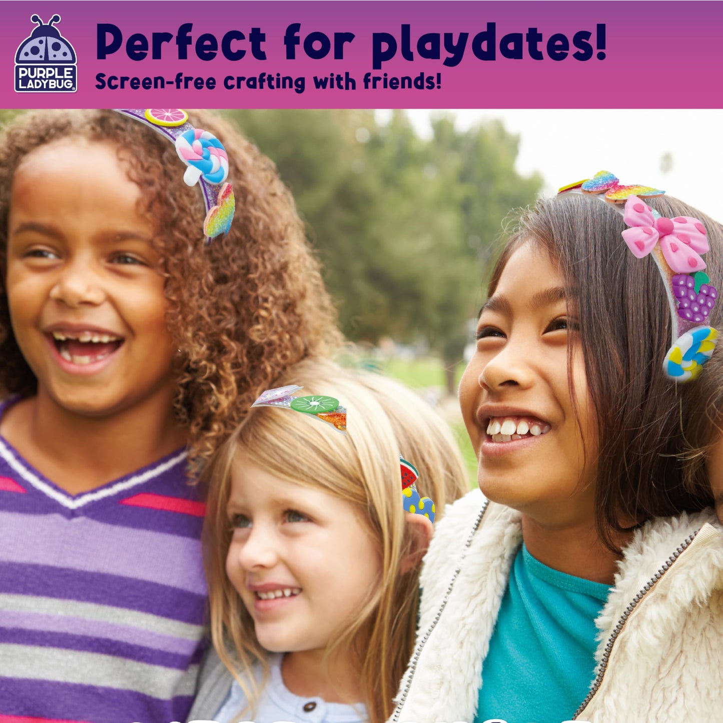PURPLE LADYBUg Headband Making Kit - great gifts for girls 8-12 Years Old & girls Toys Age 6-8 - Arts and crafts for Kids Ages 8