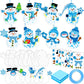 DoubleFill 48 Sets Winter Snowman Suncatchers Crafts Kit Snowman Craft DIY Tissue Paper Suncatchers Craft Kit DIY Ornaments for 