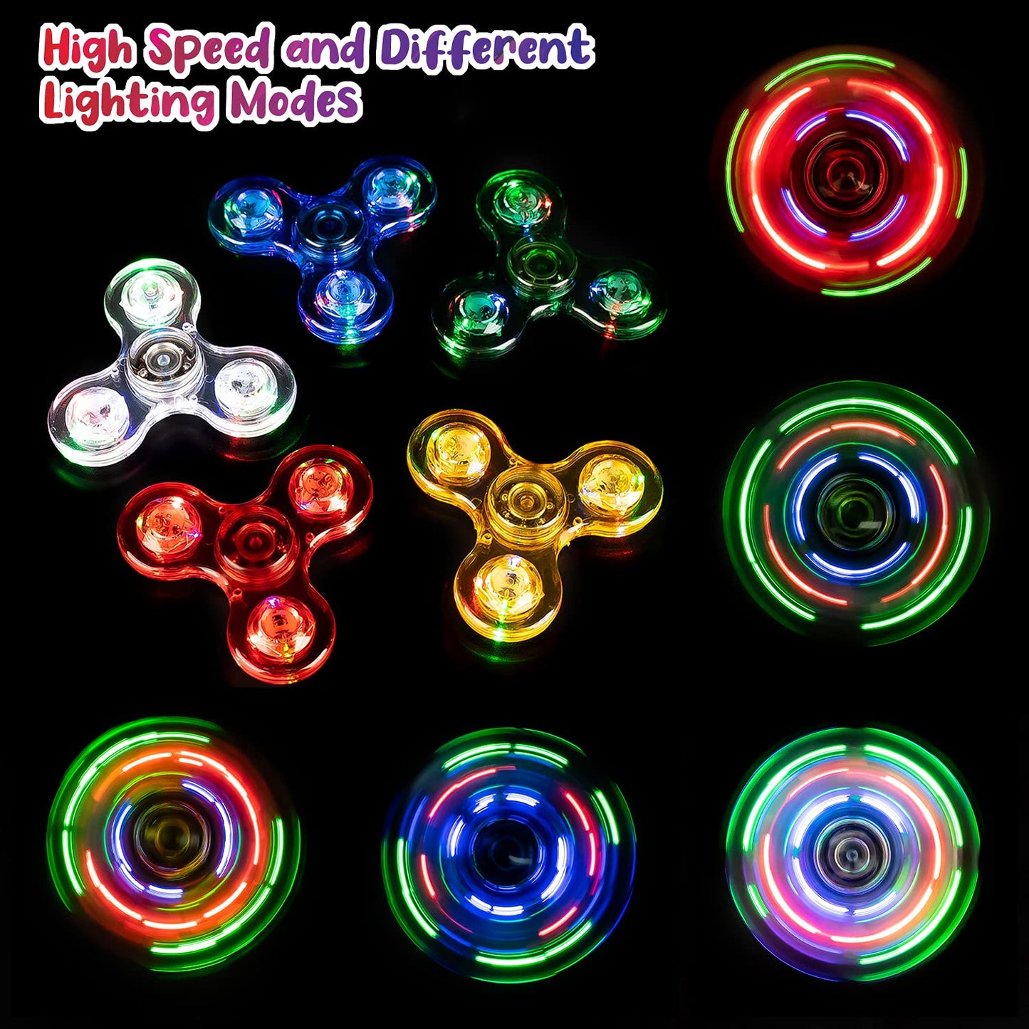 FIGROL LED Light Spinner, Light Fidget Finger Toy Hand Spinner -Stress Reduction and Anxiety Relief Hand Spinner for Children