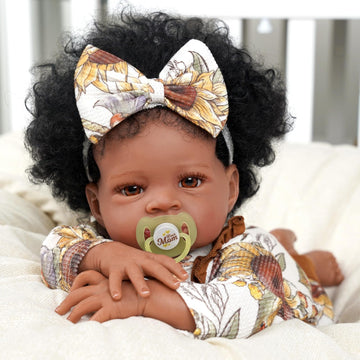 Babeside Black Baby Dolls Girl - 20 -Inch Lifelike Realistic Newborn Baby Dolls Real Life Baby With Clothes And Toy Gift For Kids Age 3+ - Megan