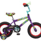 Pacific Funny Monsters Character Kids Bike For Boys And Girls, Ages 3-5 Year Old, 12-Inch Wheels, Steel Frame, Coaster Brakes, Adjustable & Quick Release Seat, Purple
