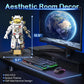 HBUDS Space Astronaut Building Set, Medium Plastic Blocks, White STEM Kit for Kids 8-14, Room Decor, Birthday Gift