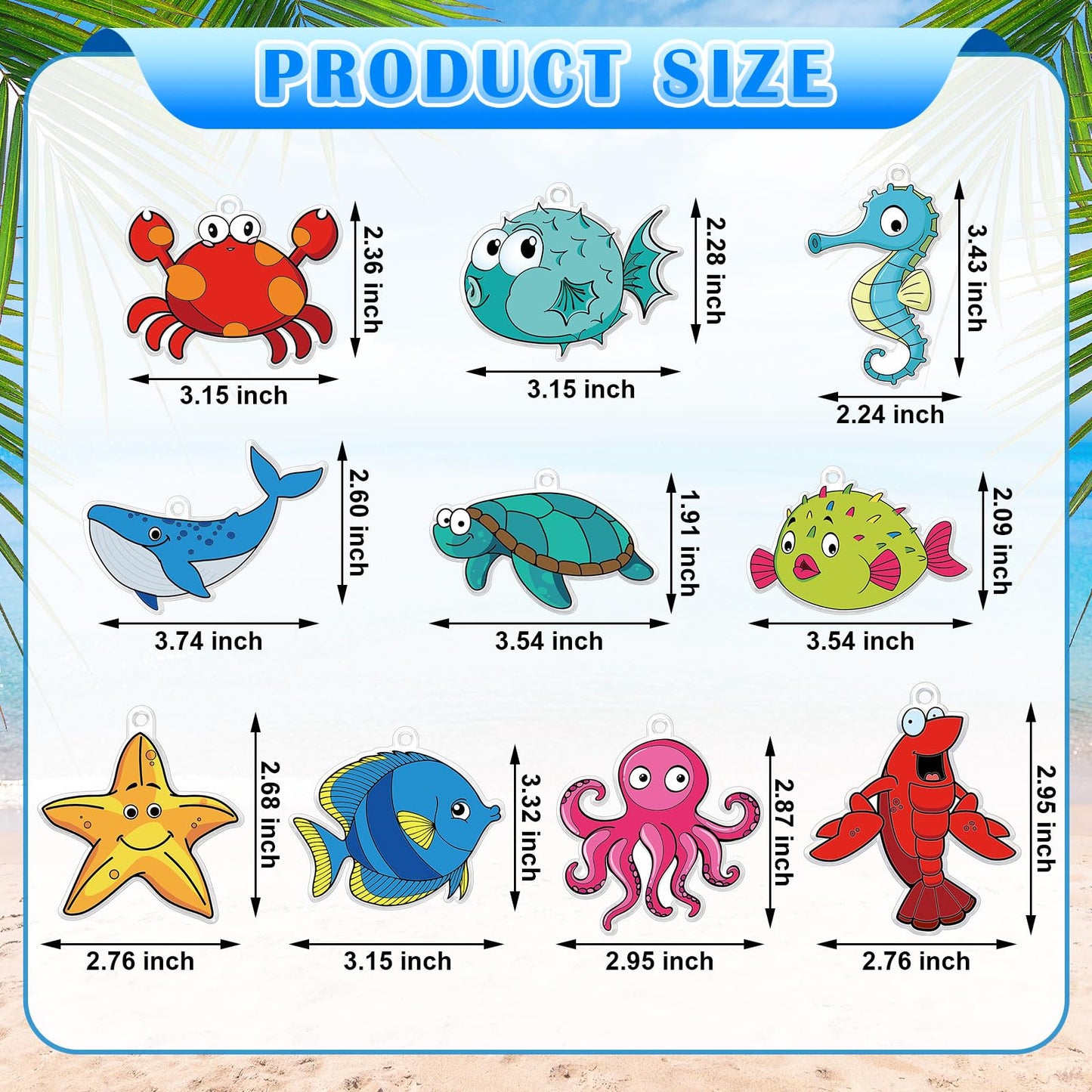 WinnerWhy 30 Sets Marine Animal Suncatchers Window Art Kits, DIY Sun Catchers Bulk Crafts Paint Your Own Window Sea Ocean Animal