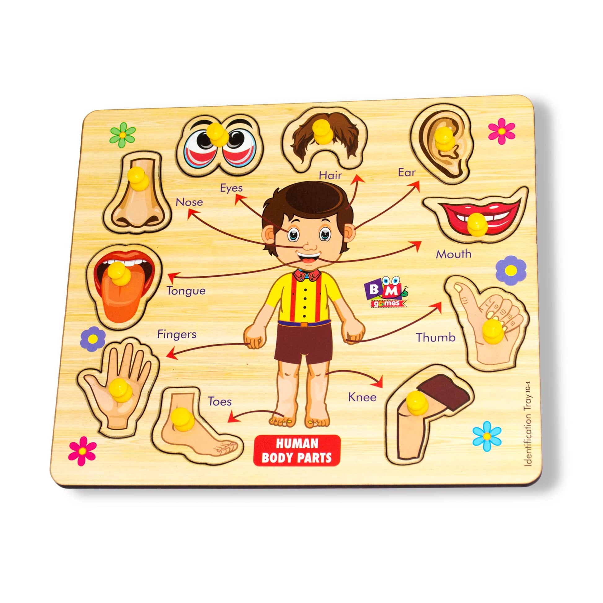 Bugbee Body Parts Toddler Puzzles For Kids Ages 2-4-8 Montessori Wooden Puzzles For Children 3-5 Years Old Preschool Game For Le