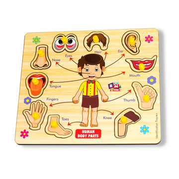 Bugbee Body Parts Toddler Puzzles For Kids Ages 2-4-8 Montessori Wooden Puzzles For Children 3-5 Years Old Preschool Game For Le
