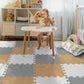 36Pcs Baby Play Mat for Floor  Foam Floor Tiles for Kids with Interlocking  Squares Foam Puzzle Carpet for Playroom Crawling Rug for Babies 6-12 Months Toddlers 11.8*11.8*0.6In Each Grey White Brown