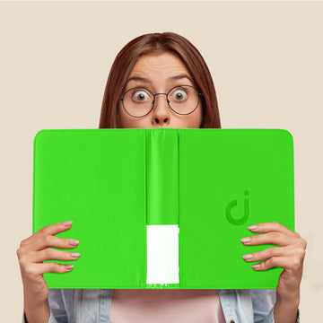 Toploader Binder  Holds 128 Top Loaders - 4 Pocket Top Loader Binder for 3 x 4 Rigid Card Holders for Trading Cards or Sports Cards  Model A - Brilliant Green