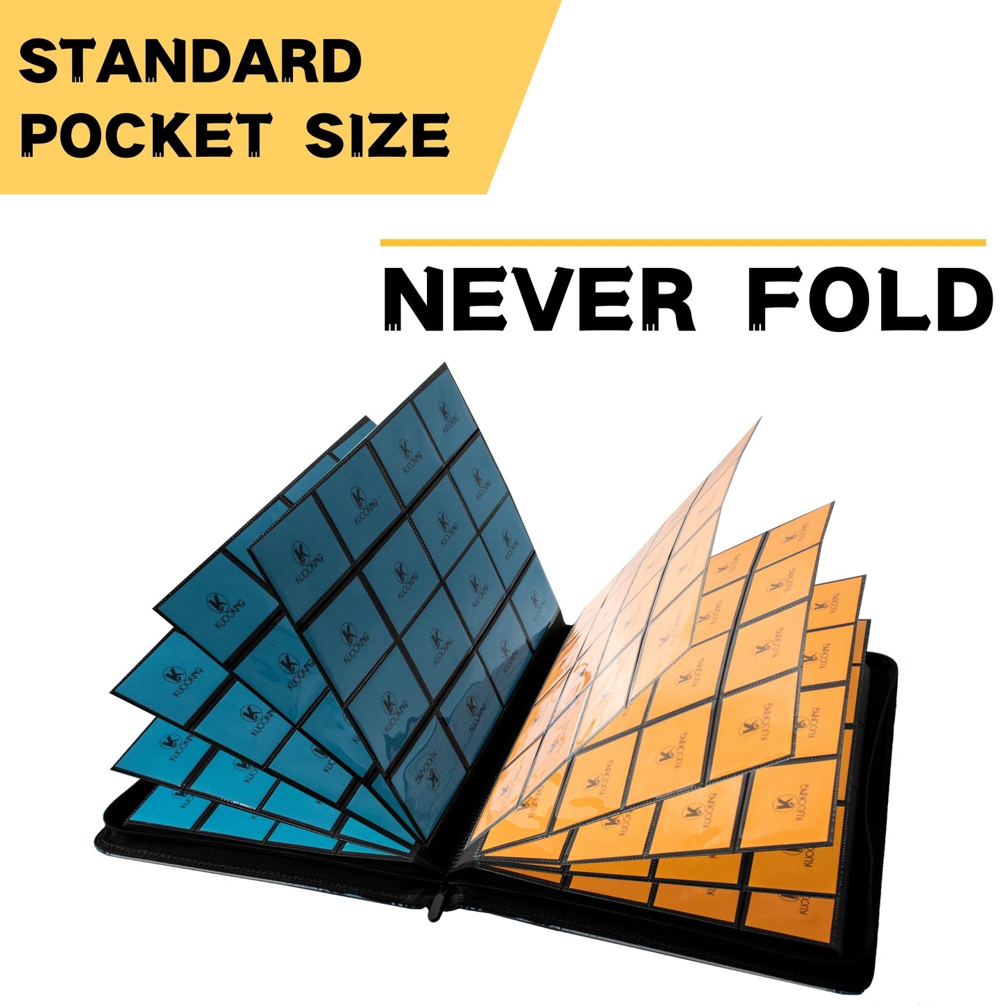 Kuooking 1000+ Pockets Trading Card Binder, 16-Pocket Card Ablum Compatible With Mtg,Sports Cards & Other Standard Size Trading