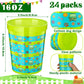 Qinyoung 24 Pack Mysterious Car Theme Party Favor Cups Plastic 16 oz Cartoon Dog Mystery Bus Soby Party Favors Daisy Flower Dog