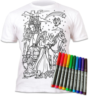 Splat Planet T-Shirt Princess T-Shirt Magica Da Colorare Con 10 Penne Magiche Lavabili Atossiche - Colora La Tua Maglietta, Colo