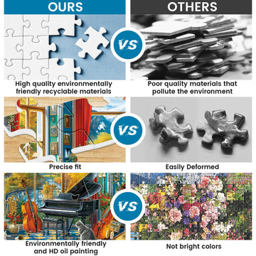 Jigsaw Puzzles 300 Pieces For Adults Room Piano Adult Puzzles 300 Piece Puzzles For Kids Ages 8-10 10-12 Recycled Cardboard Puzzle Pieces Family Challenging Game 20.5X15In