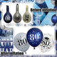 18Pcs Happy Birthday Balloons Decorations Navy Blue Silver 80Th Birthday Balloons Decoration Happy 80Th Birthday Confetti Latex