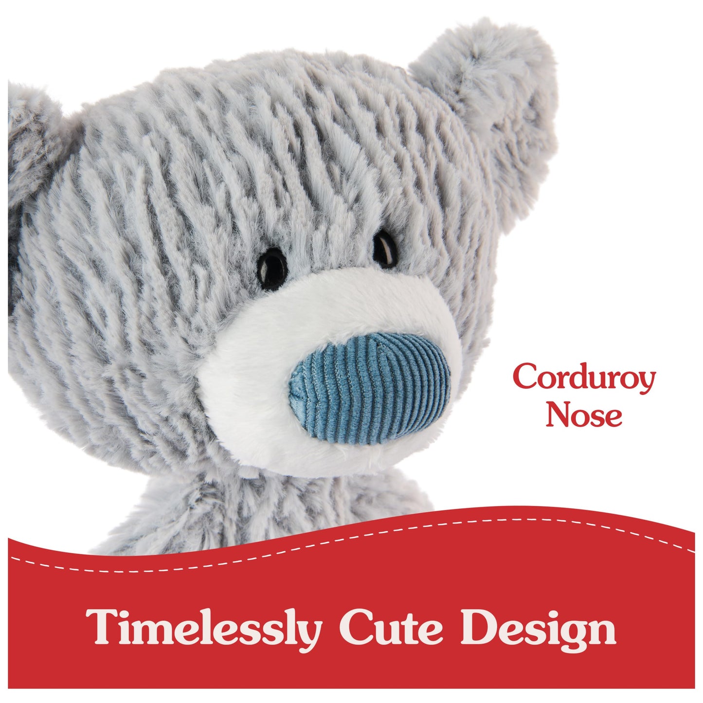 GUND Toothpick Wavy Bear Stuffed Animal, Gray, 15", Polyester, For Ages 1+, Model 6071144