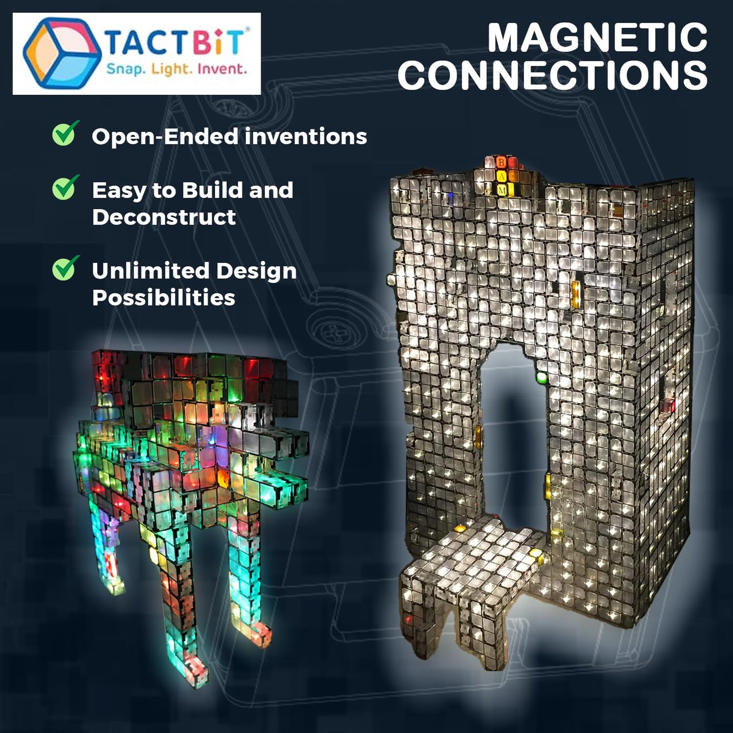 TACTBIT 12 : Prepare Your Child for The AI Revolution The Worlds First Magnetic Electronic STEAM Cubes That Ignite Creativity,