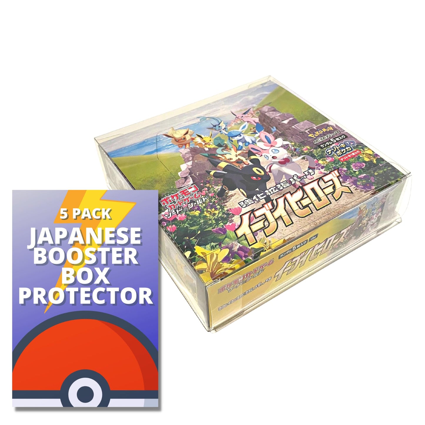Japanese Pokemon Booster Box Protective Case (5 Pack) - Clear Plastic Display Box For Japanese Booster Box, Convenient, Stackable Storage Solution For Collectors Gifts Pokemon Cards Protector