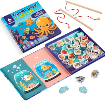 Travofun Magnetic Fishing Game For Kids 3-8 - Perfect Travel Toy For Toddlers - Fun Road Trip & Airplane Activity - Camping Game