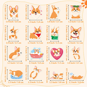 Beyumi Cute Corgi Roll Stickers - 1000Pcs Corgi Stickers In 2 Rolls Waterproof Vinyl Cute Fancy Pets Dogs Animal Decals For Cars Phone Laptop Bottle Notebook Luggage Computer Envelope Decor For Kids