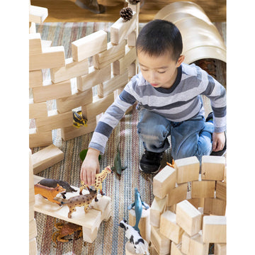 Guidecraft Unit Blocks Set E - 218 Piece Set: Kids Early Learning, STEM Building, Educational Toy, Wooden Block Play Building Se