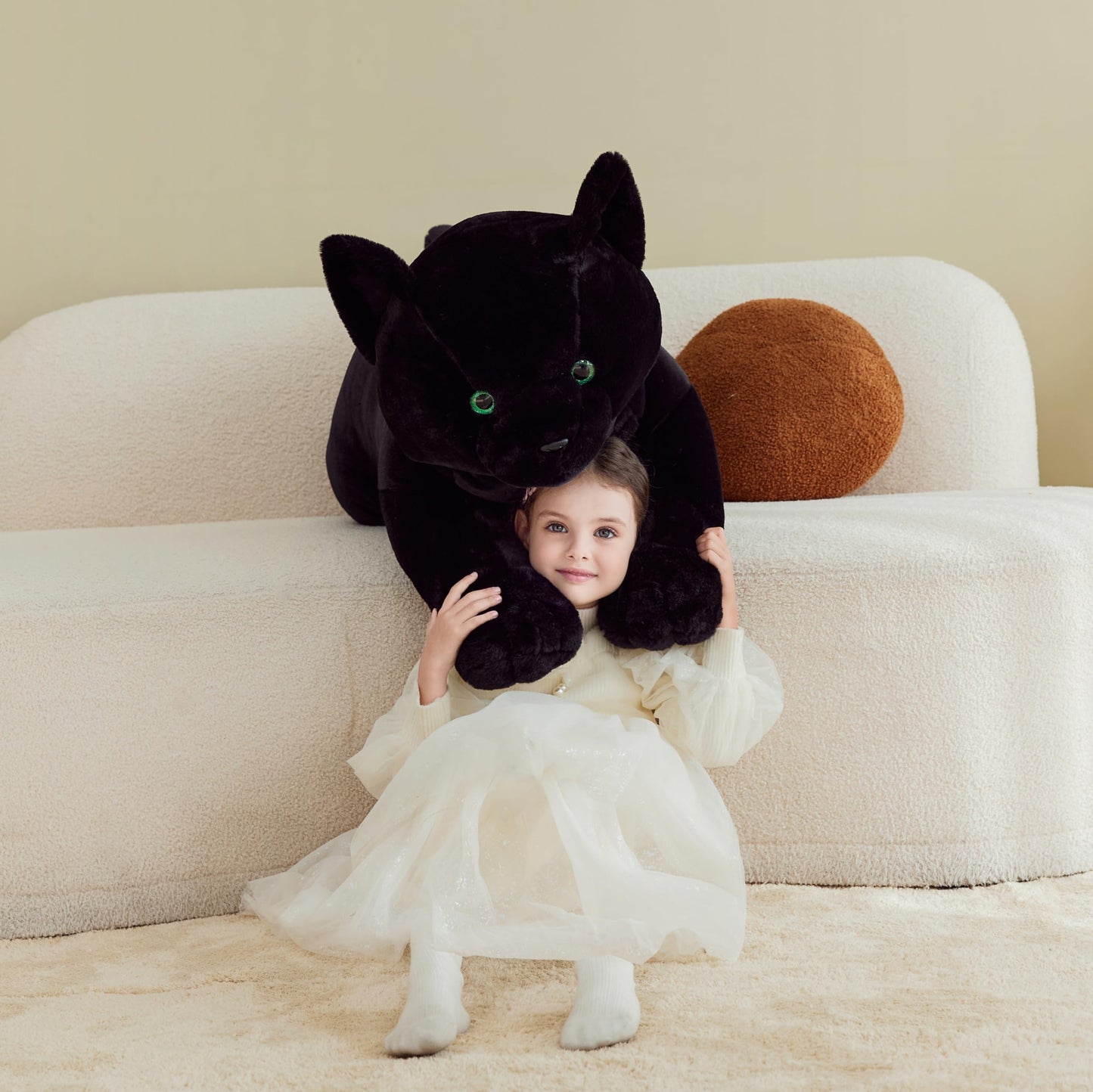 Ikasa Giant Cat Stuffed Animal Plush Toy,Big Large Jumbo Soft Toys,30'' Cute Huge Size Fluffy Plushy Fat Plushie,Gifts For Kids
