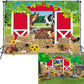 BAIFNEZ Farm Animals Backdrop Red Barn Farmhouse Barnyard Party Banner 8x6FT Country Farm Birthday Party Decorations for Kids Ba