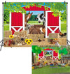 BAIFNEZ Farm Animals Backdrop Red Barn Farmhouse Barnyard Party Banner 8x6FT Country Farm Birthday Party Decorations for Kids Ba