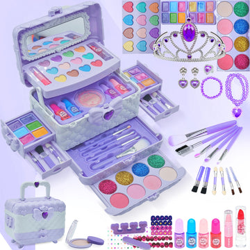 Kids Makeup Kit for Girl - Toys for Girls,Washable Play Makeup Toys Set for Dress Up,Non Toxic Toddlers Cosmetic Kits, Birthday