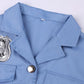 Koatobbor Girls Police Officer Costume Kids Cop Cosplay Outfits Uniform For Halloween Dress Up (9-10 Years)