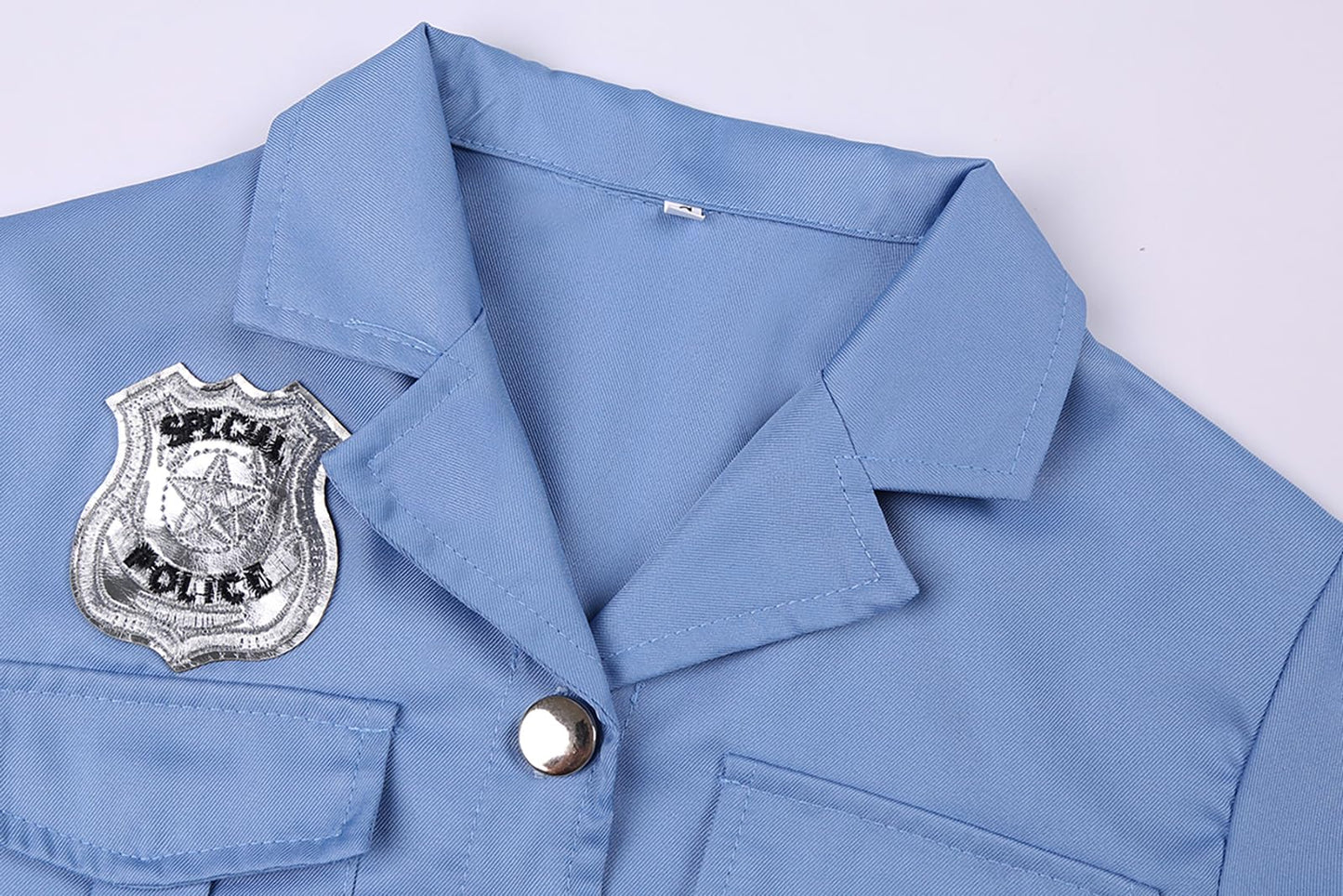 Koatobbor Girls Police Officer Costume Kids Cop Cosplay Outfits Uniform For Halloween Dress Up (7-8 Years)