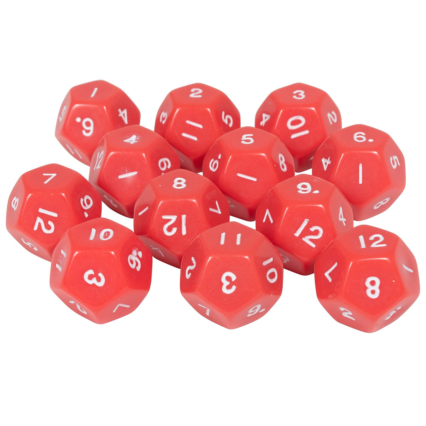 Learning Advantage Polyhedra Dice - 12 Sides - Set Of 12 - Hands-On Math Manipulative - Teach Numeracy - Math Games For Kids
