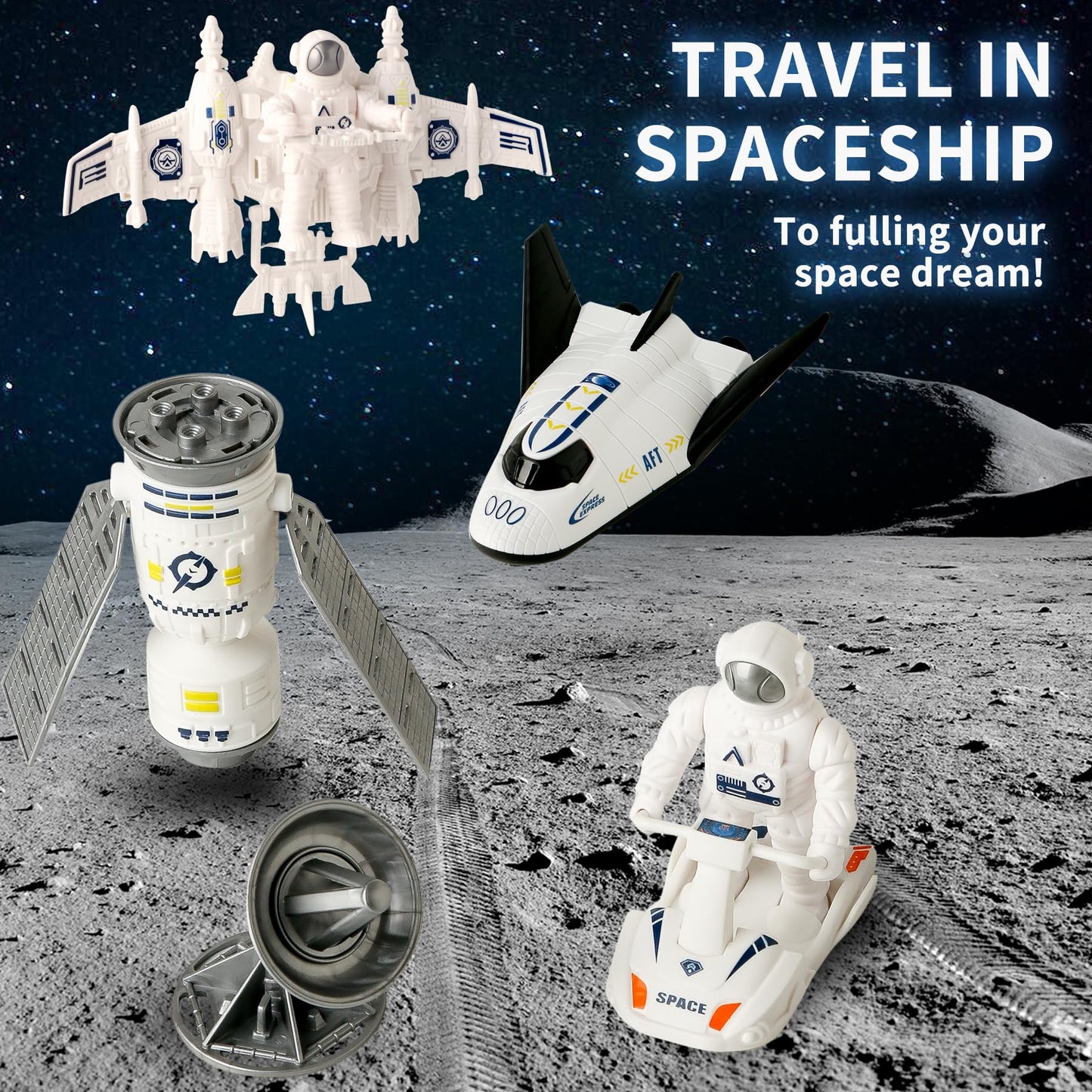 Wbzle Space Explorer Toy Kit, Space Toys Set With Astronaut Figure, Astronaut Exploration Gift For Exploring Boys And Girls