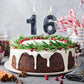 16th Birthday Candles Happy 16th Birthday Cake Toppers 3D Diamond Shape Number Candles Cake Topper Numeral Candles for Party Dec