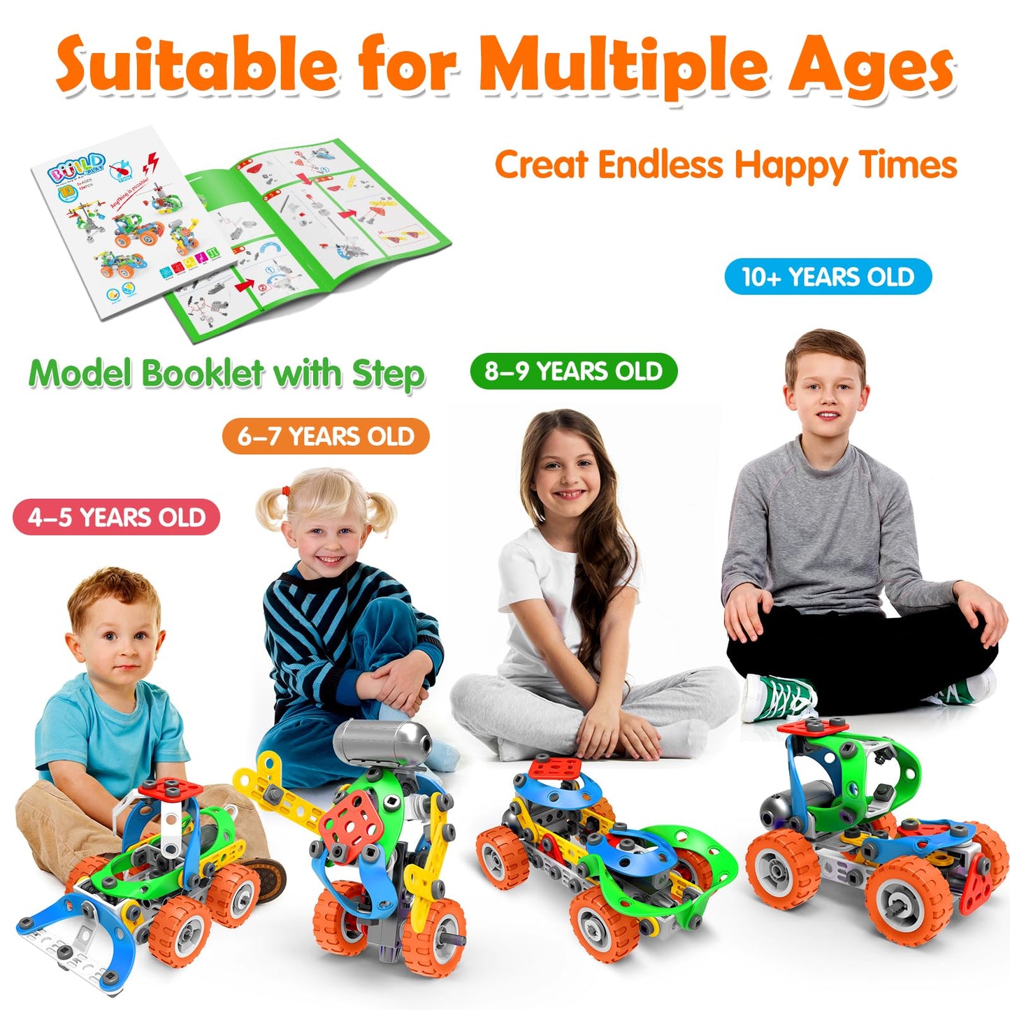 Stem Toys For Boys Kids Gift: 10 In 1 Electric Building Toys For 5 6 7 8 9 10 Year Old Birthday Gifts - Educational Construction