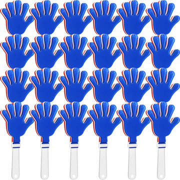 Zcysrlqin 24 Pcs Red/White/Blue Hand Clappers 7.5 Inch Noise Makers Plastic Clapping Hands Noisemakers Patriotic Parties, Sporti