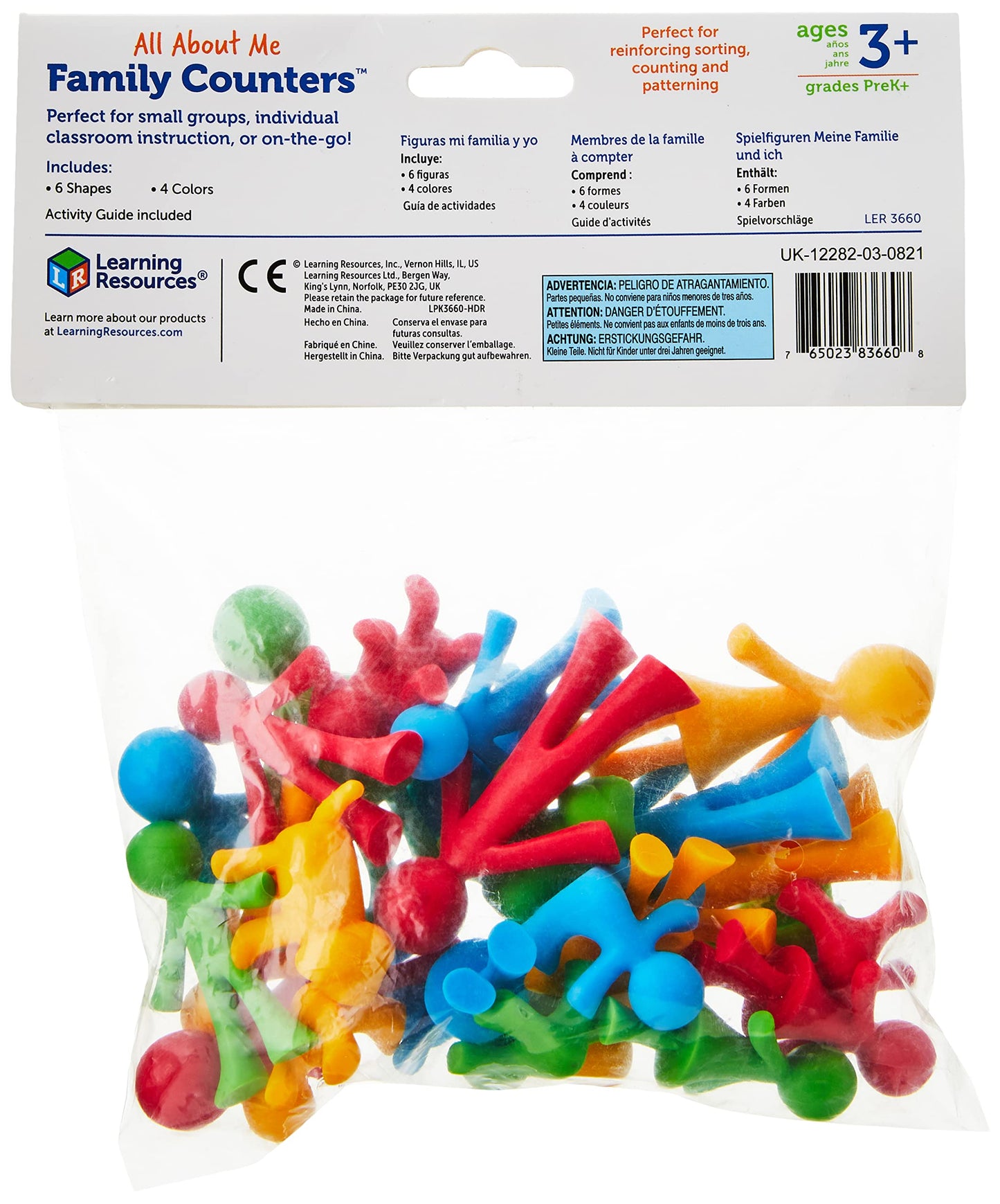 Learning Resources Family Counters Smart Pack - 24 Multi-color Tactile Learning Toys for Counting & Sorting, Ages 3+, Model LER3660