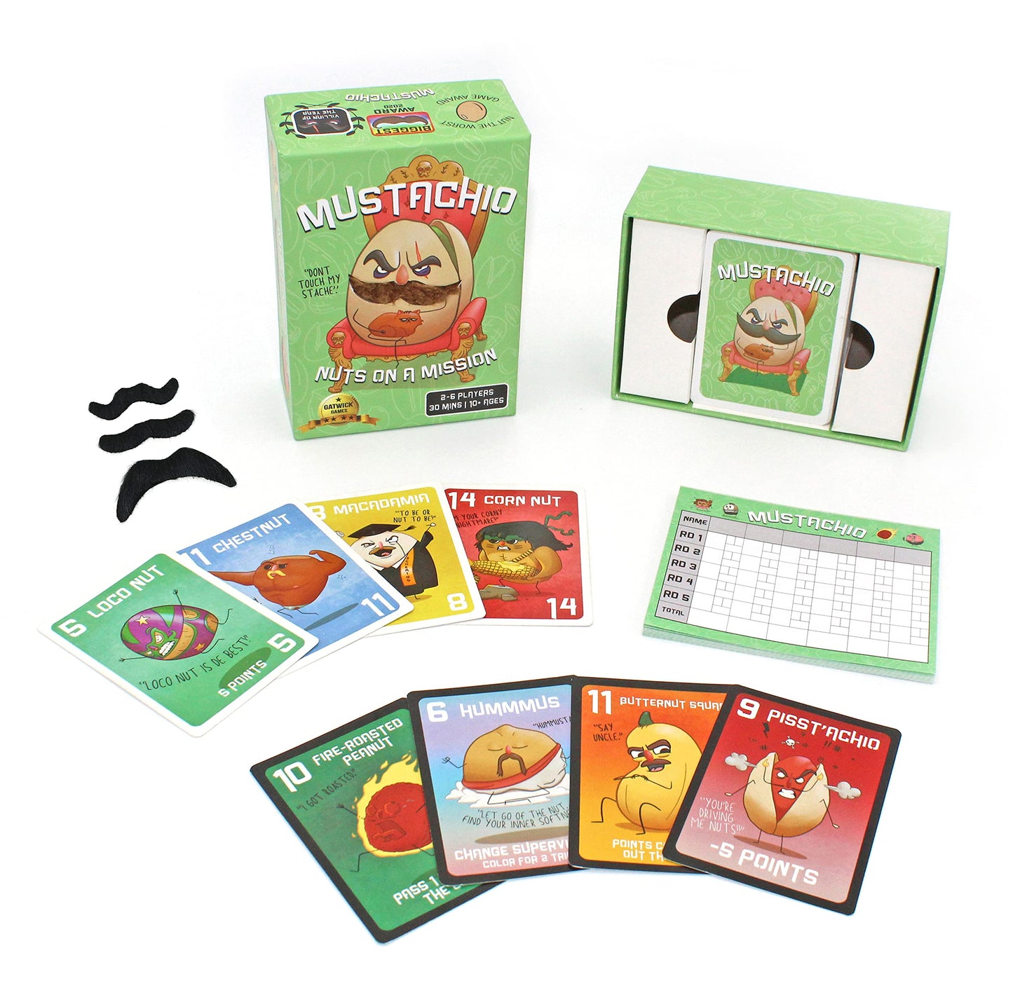 Mustachio- Mustaches Now Included, A Strategy Game Of Trickery And Scheming Nuts, Funny Board Games For Teens And Family Night,