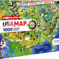 A2Play Usa Map Puzzle 1000 Piece For Adults, United States Of America, Patriotic Jigsaw Puzzle & Bonus Fact Poster, Premium Mate