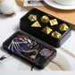 DNDND Metal Dice Set, 7 PCS Metallic Flowers DND Dice with Grogeous Gift Case for D&D Dungeons and Dragon Tabletop Game (Purple