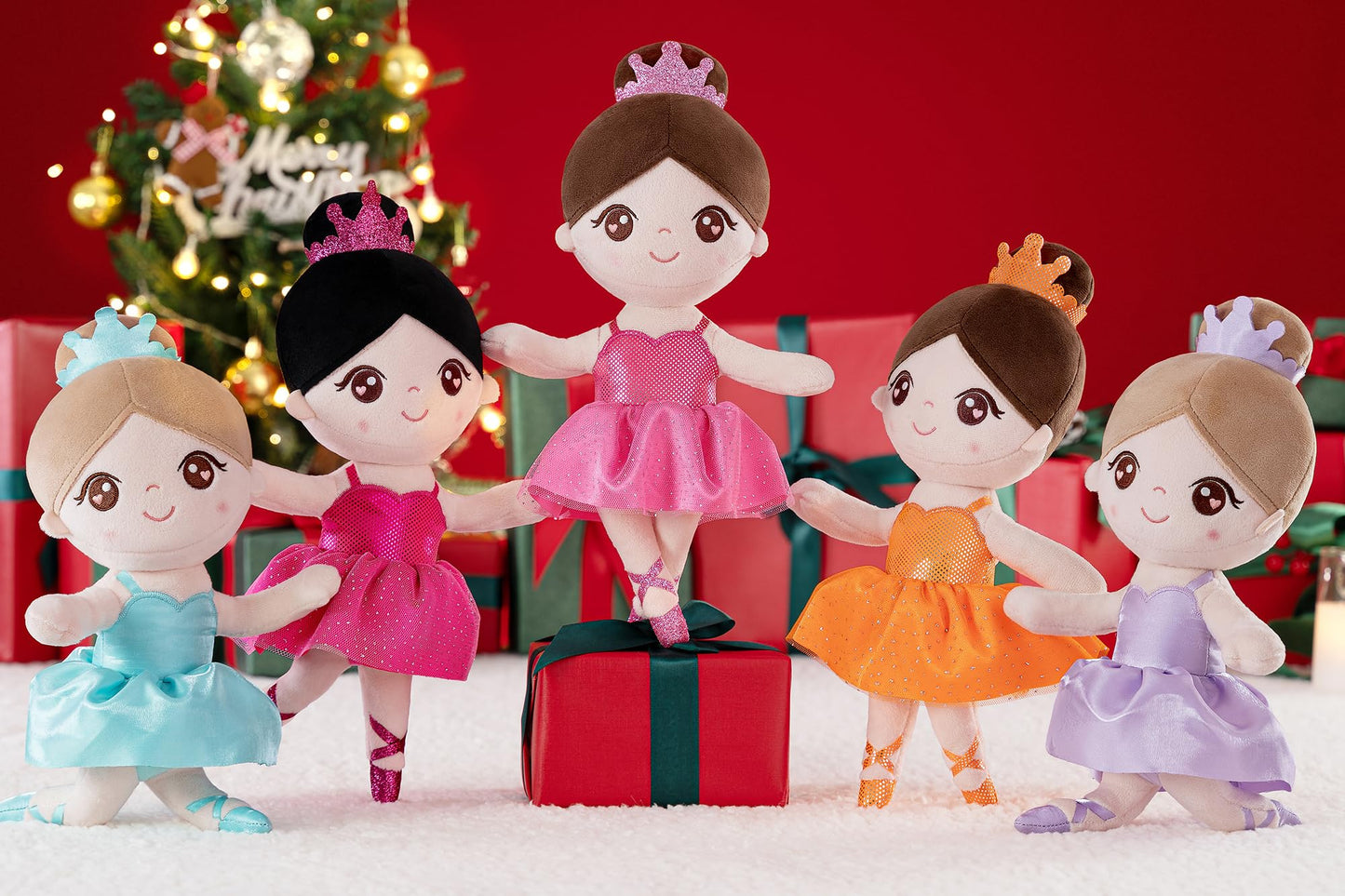Gloveleya Baby Girl Gifts Dolls Soft Plush Toy Ballet Girl Doll Pale Purple 14 Inches With Gift Box