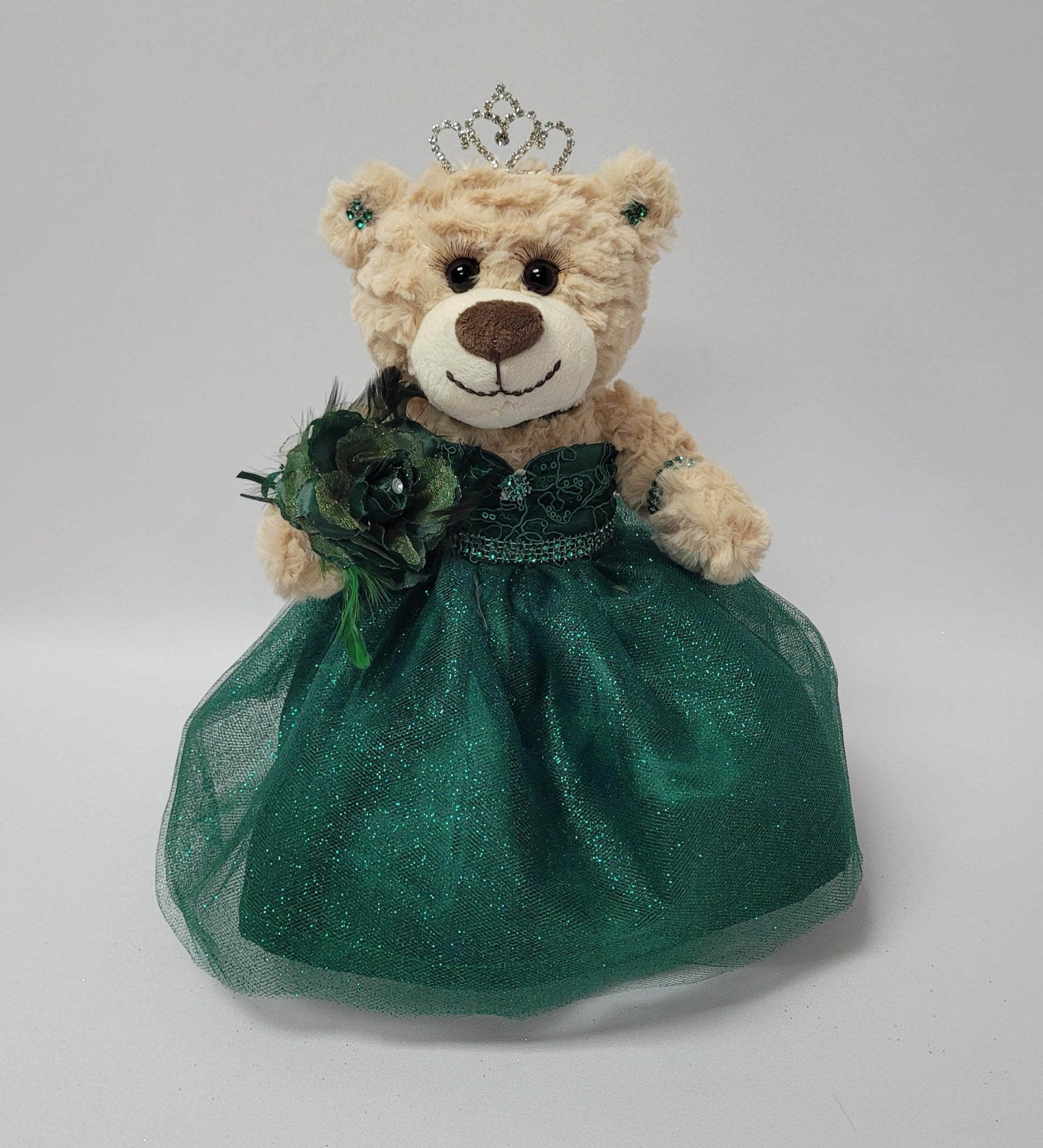 Kinnex Collections Since 1997 12'' Quince Anos Last Doll Teddy Bear With Dress (Centerpiece) ~ Arc09832-33 (Emerald Green)