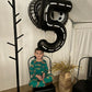 Race Car 5 Balloon, Number Balloons 40 Inch, 5Th Black Birthday Balloon Decorations, Race Car Birthday Party Supplies, 5 Number