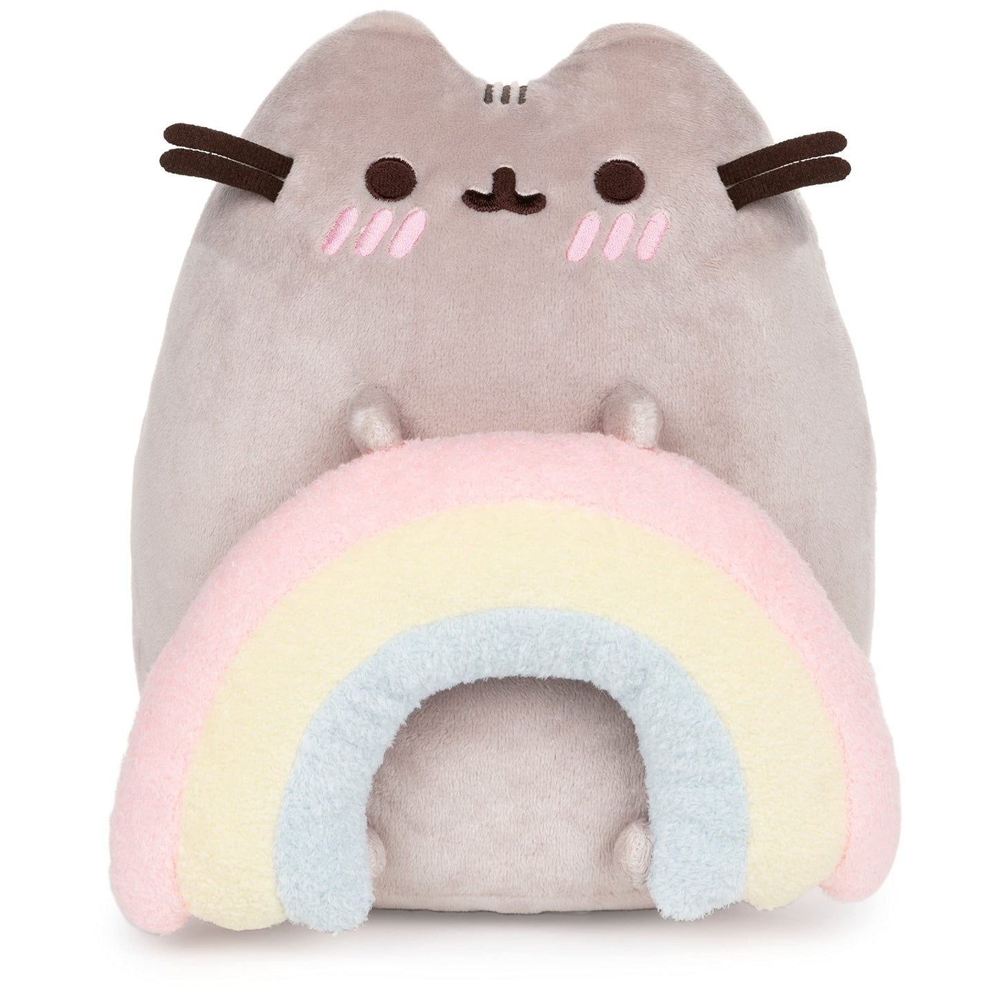 Gund Pusheen With Rainbow Plush, Stuffed Animal For Ages 8 And Up, Gray/Rainbow, 9.5