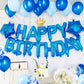 Hiparty 23Pcs Birthday Balloons Banner, 3D Blue Premium Mylar Foil Ecofriendly Letter Happy Birthday Banner With 5Pcs Star Ballo