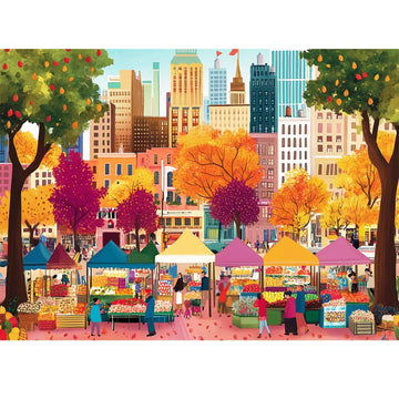 500 Pieces Puzzle For Adults-Beautiful Autumn Market Puzzle For Adults Children Elderly-Recycled Paper Jigsaw Puzzle 500 Piece-G