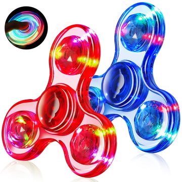 Fidget Spinner For Kids Adults 2 Pack, Light Up Sensory Fidget Toys For Kids 5-7 With Autism Adhd, Valentines Day Gifts For Kids