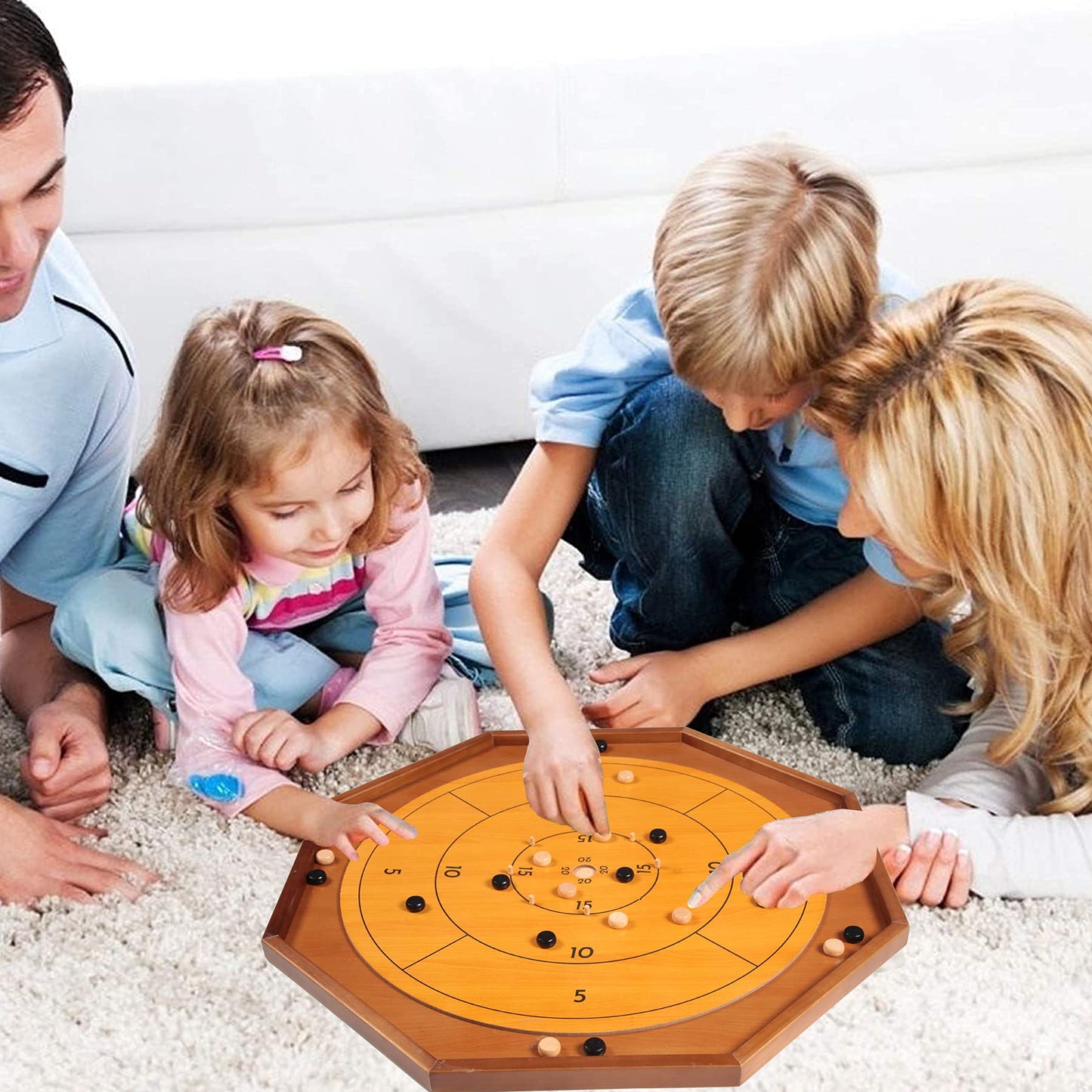 Tournament Crokinole And Checkers, 30-Inch Official Crokinole Board Game With 26' Playing Surface, Canadian Heritage Tabletop Game For Two Players, Dexterity Krokinole Games For Families And Friends