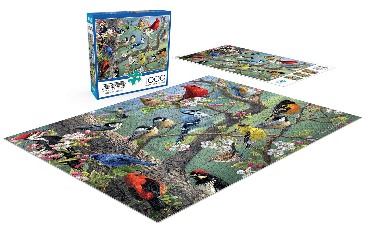 Buffalo Games 1000 Piece Jigsaw Puzzle - Hautman Brothers Birds in an Orchard - Large Multicolor Paper Puzzle