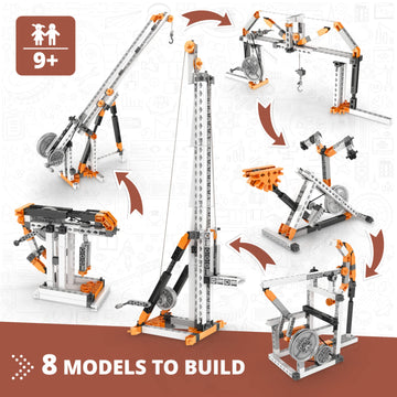 Engino- Stem Toys, Pulley Drives Construction Toys For Kids 9+, Educational Toys, Gift For Boys & Girls (8 Model Options), Stem