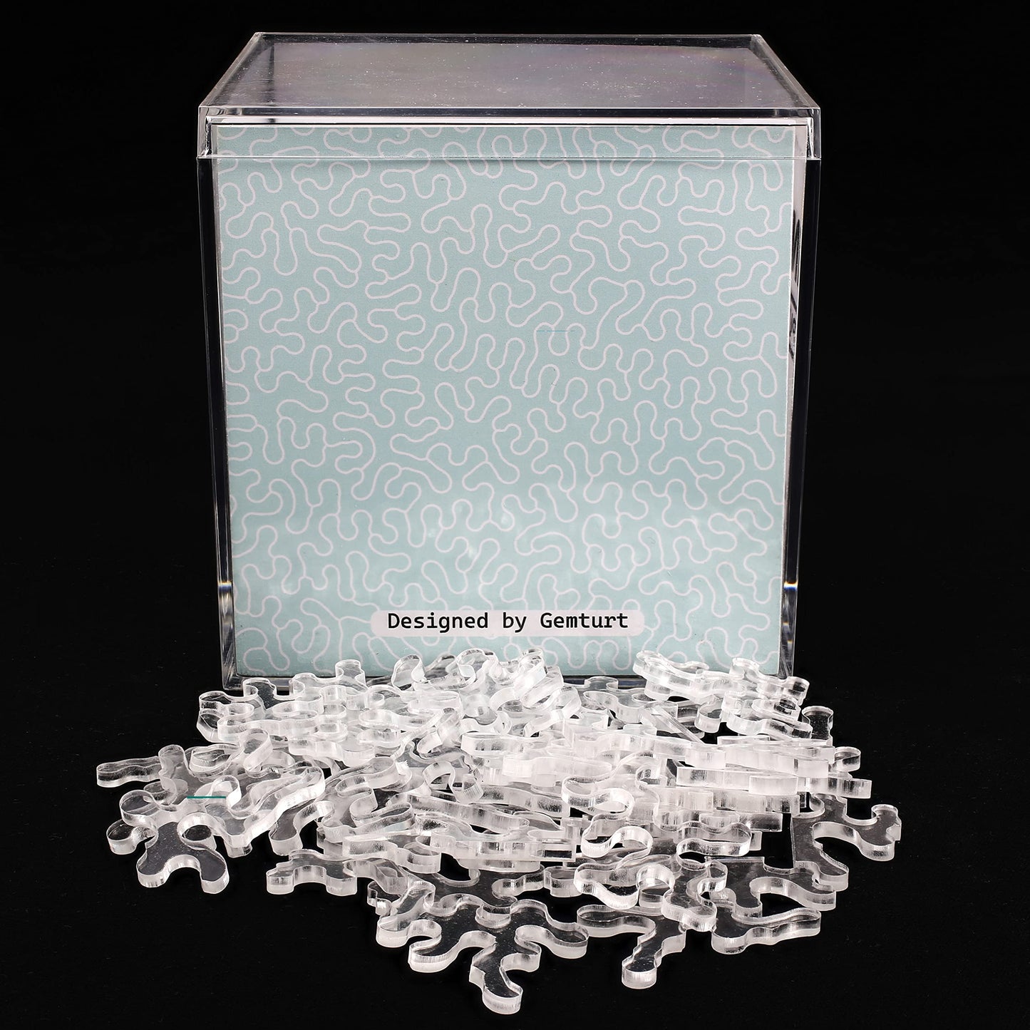 GEMTURT Unique Jigsaw Puzzle - 240 Pieces Blue Acrylic - Non-Repeat Shape - Difficult Puzzle for Adults - Model 1