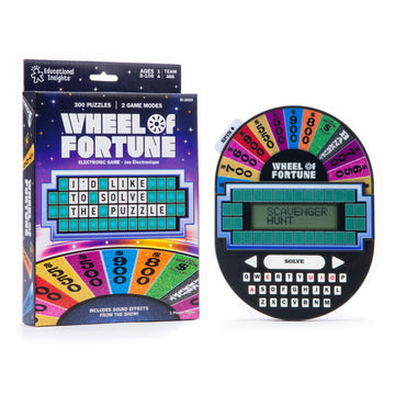 Educational Insights Wheel Of Fortune Game - Handheld Electronic Game, Puzzle Games For Kids And Adults, Wheel Of Fortune Gifts